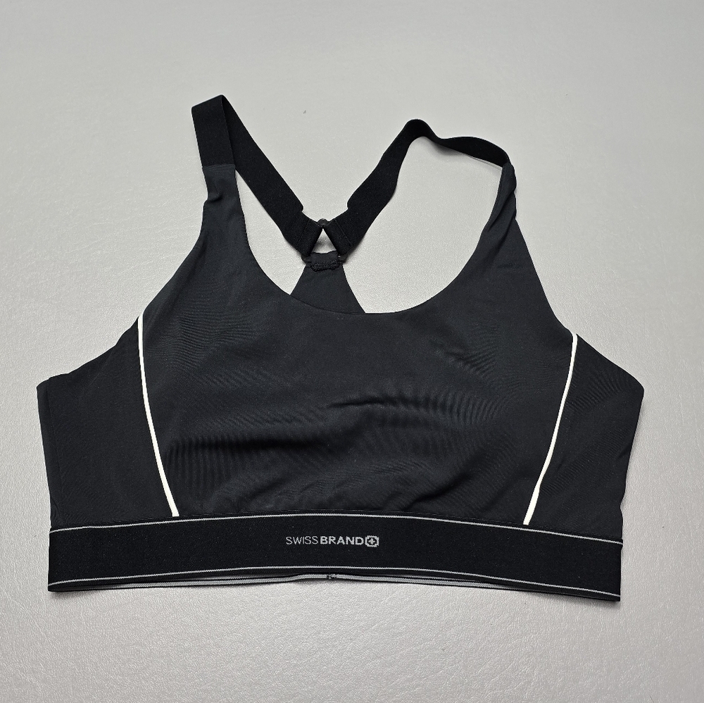 Swiss brand black and gray spots bra women's size XL